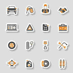 Image showing Car Service Vector Icons Sticker Set