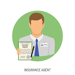 Image showing Insurance Agent Flat Icon