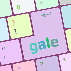 Image showing gale word on keyboard key, notebook computer button vector illustration