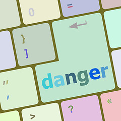 Image showing danger word on computer key. security concept vector illustration