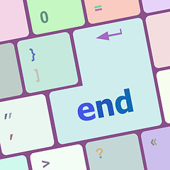 Image showing end button on computer pc keyboard key vector illustration