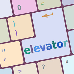 Image showing elevator button on computer pc keyboard key vector illustration