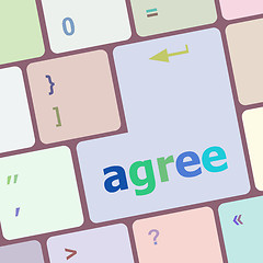Image showing concept of to agree something, with message on enter key of keyboard vector illustration