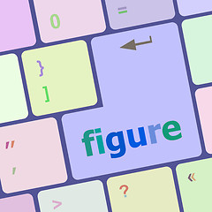 Image showing figure word on keyboard key, notebook computer button vector illustration