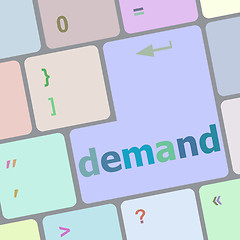 Image showing demand button on computer pc keyboard key vector illustration