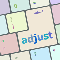 Image showing adjust button on the keyboard key close-up vector illustration