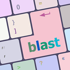 Image showing blast button on computer pc keyboard key vector illustration