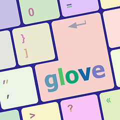 Image showing glowe word on keyboard key, notebook computer button vector illustration
