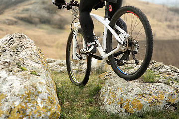 Image showing Man cyclist riding the bicycle