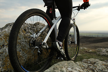 Image showing Man cyclist riding the bicycle