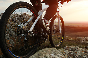 Image showing Man cyclist riding the bicycle