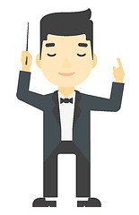 Image showing Conductor directing with his baton.