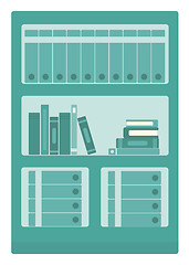 Image showing Office shelves with folders