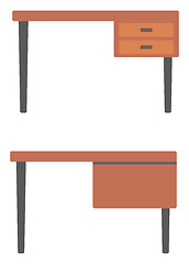 Image showing Wooden desk with drawers.