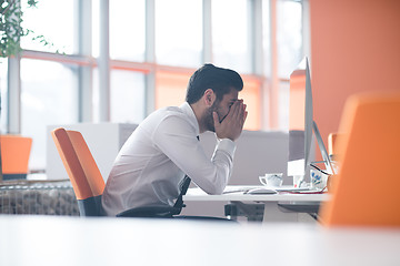 Image showing frustrated young business man at work