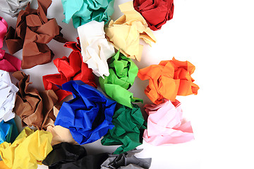 Image showing crumpled color papers