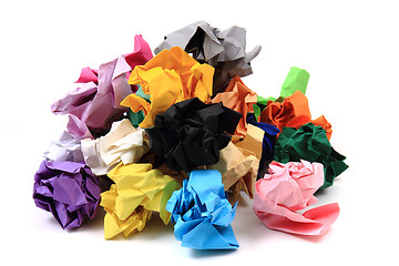 Image showing crumpled color papers