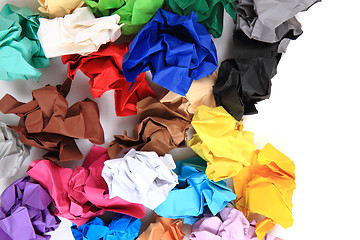 Image showing crumpled color papers