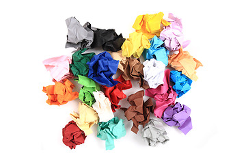 Image showing crumpled color papers