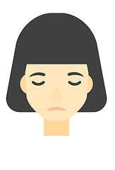 Image showing Grieving woman with eyes closed.