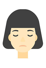 Image showing Grieving woman with eyes closed.