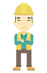 Image showing Friendly builder with arms crossed.