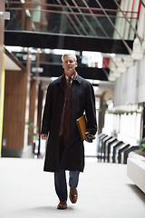 Image showing handsome senior business man walking