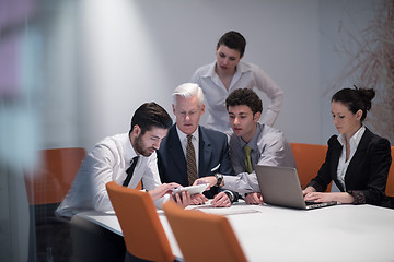 Image showing business people group on meeting at modern startup office