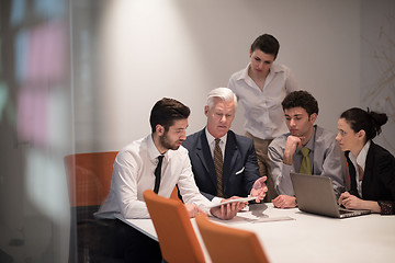 Image showing business people group on meeting at modern startup office