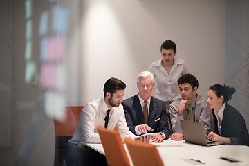 Image showing business people group on meeting at modern startup office