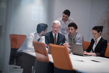 Image showing business people group on meeting at modern startup office