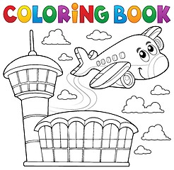 Image showing Coloring book airplane theme 3