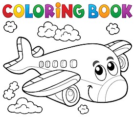 Image showing Coloring book airplane theme 2