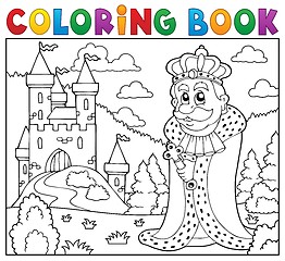 Image showing Coloring book king near castle