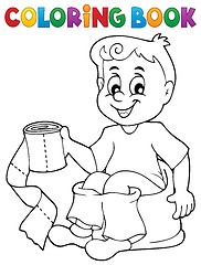 Image showing Coloring book boy on potty