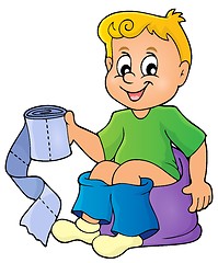 Image showing Boy on potty theme image 1