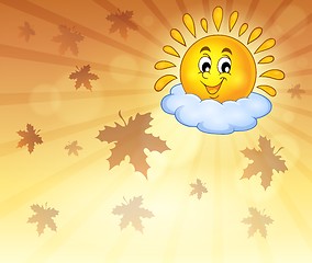 Image showing Autumn sky with cheerful sun