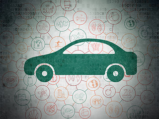 Image showing Travel concept: Car on Digital Paper background
