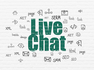 Image showing Web design concept: Live Chat on wall background