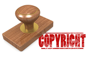 Image showing Copyright wooded seal stamp