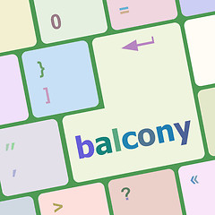 Image showing balcony computer keyboard key button vector illustration