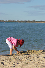 Image showing playing on the beach