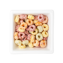 Image showing Colorful breakfast cereal