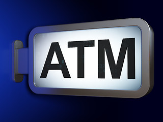 Image showing Money concept: ATM on billboard background