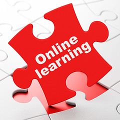 Image showing Education concept: Online Learning on puzzle background