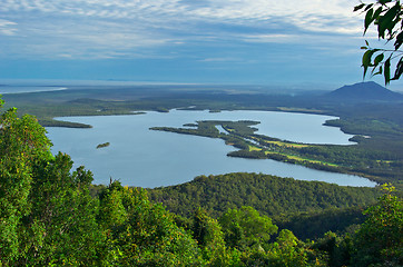 Image showing looking down onto the lake