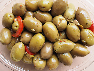 Image showing Green olives vegetables