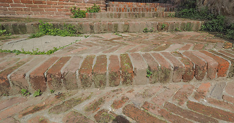 Image showing Old brick stairway