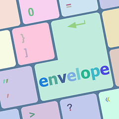 Image showing envelope button on computer pc keyboard key vector illustration