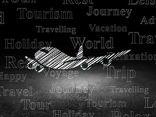 Image showing Vacation concept: Airplane in grunge dark room